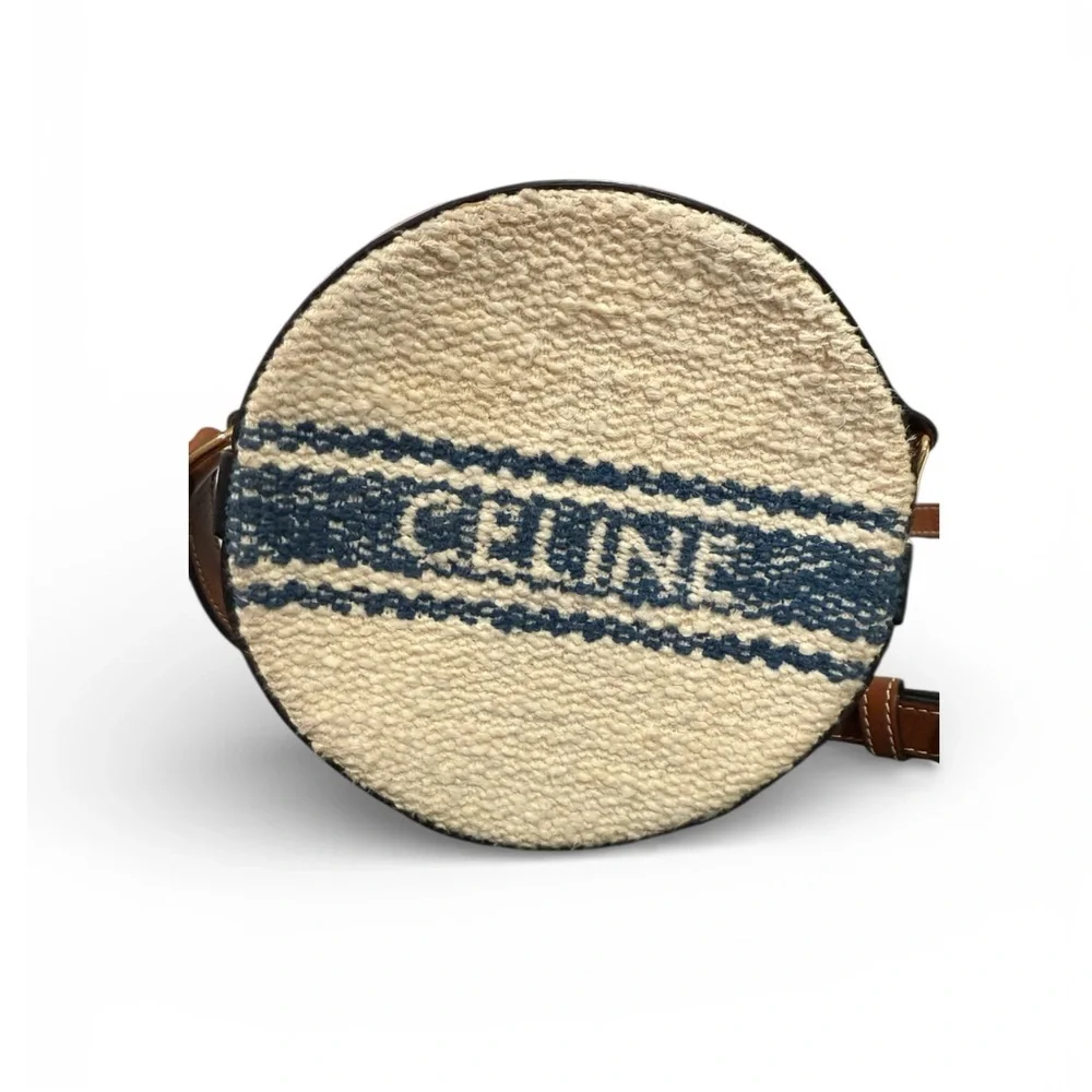 Celine Paris Round Logo Canvas Crossbody Bag - Picture 5 of 9